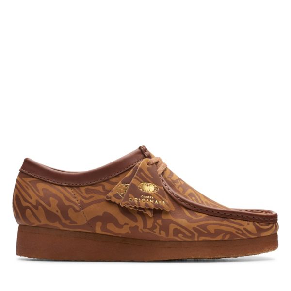 Clarks Mens Wallabee WW Lo Wide Fit Shoes Brown Multicolor | CA-3650148